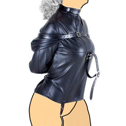 Adjustable Straitjacket Body Harness – Leather BDSM Restraints in Multiple Colors