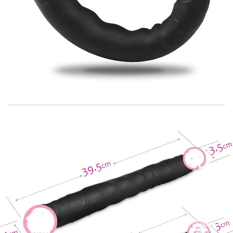 Double-Headed Dragon Silicone Sex Toy - Small and Large Sizes in Black
