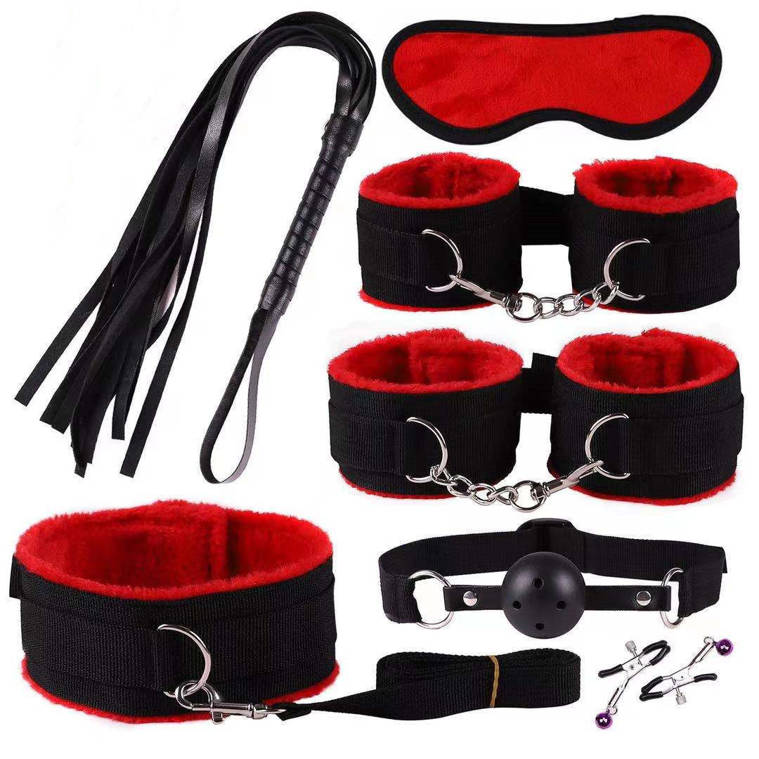 7-Piece & 8-Piece Plush Bondage Training Set - Nylon Discipline Toys in Various Colors