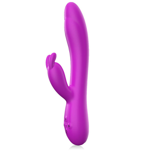 Double-Headed Vibrating Rabbit Warming Stick - G-Point Stimulation in Pink, Black, Rose, and Purple