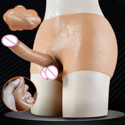 Unisex Wearable Simulation Fake Penis - Liquid Silicone, Multiple Sizes, Skin Color