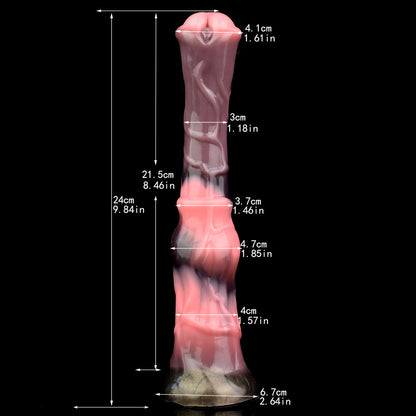 No Testes Light Stick Simulation Horse Cock Toy - Luminous Lotus and Magic Night Colors, Liquid Silicone