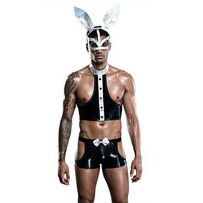 Men's Sexy Bunny Costume - European and American Style Rabbit Man Uniform for Parties