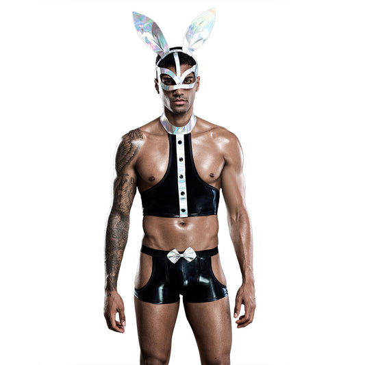 Men's Sexy Bunny Costume - European and American Style Rabbit Man Uniform for Parties