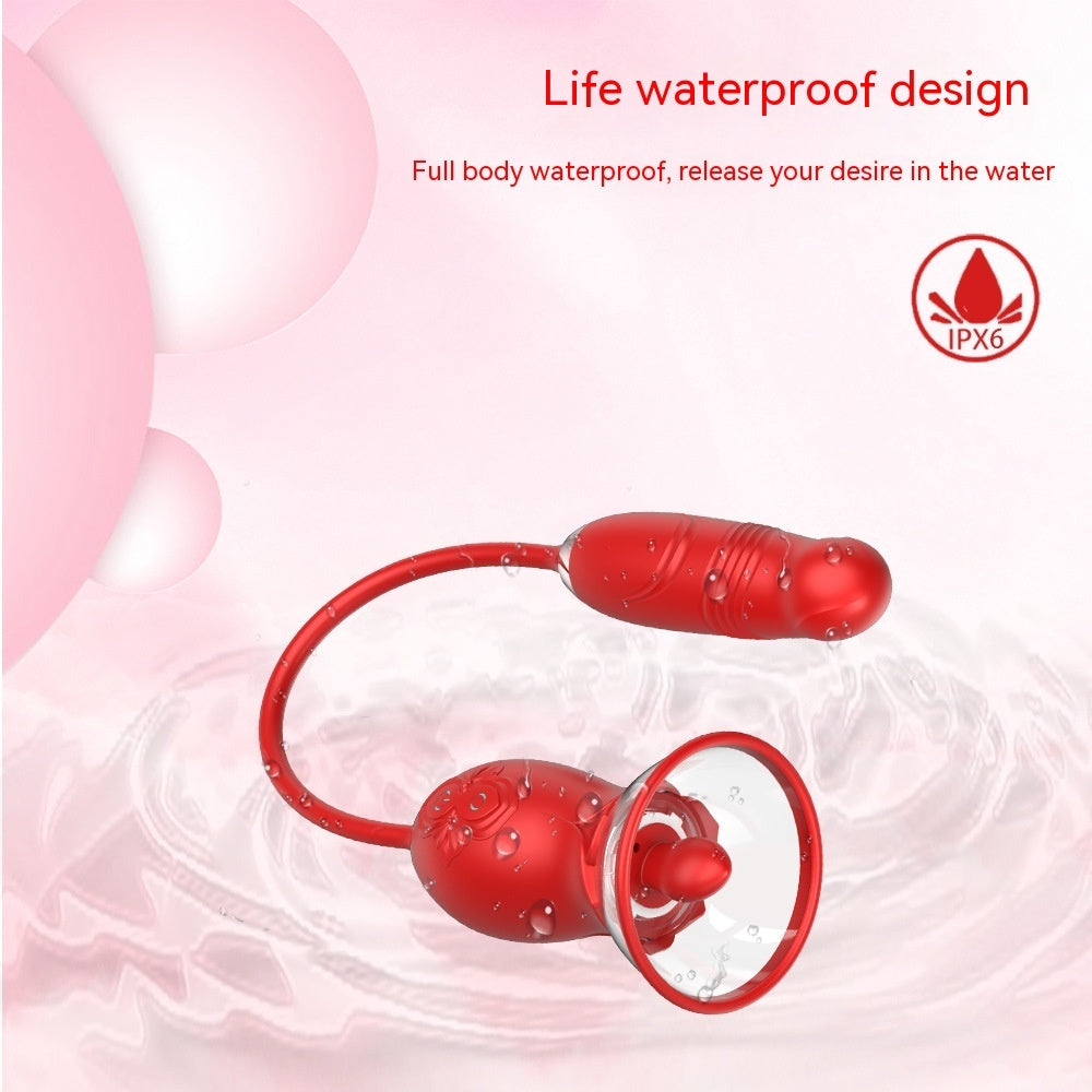 Manting Flower Rose Double-headed Sucking Tongue Licking Telescopic Vibration Device