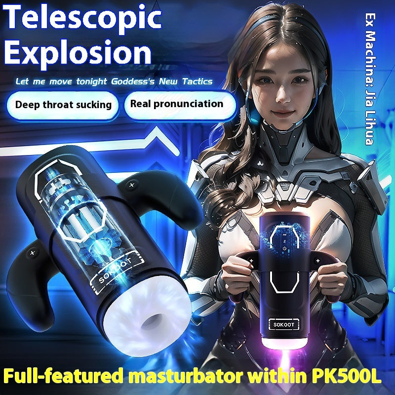 Men's Electric Retractable Heating Airplane Bottle – Telescopic Vibration with Sound