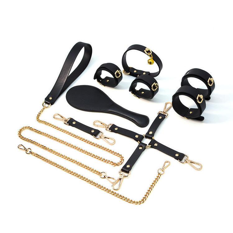 Fashionable Cowhide Leather Bondage Set | Simple and Stylish BDSM Accessories