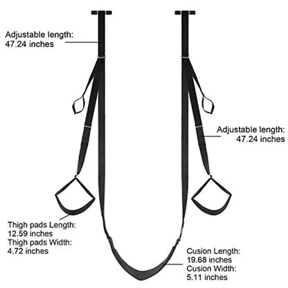 Couple's Leg Split Swing Restraint with Cushion - Black Rocking Supplies