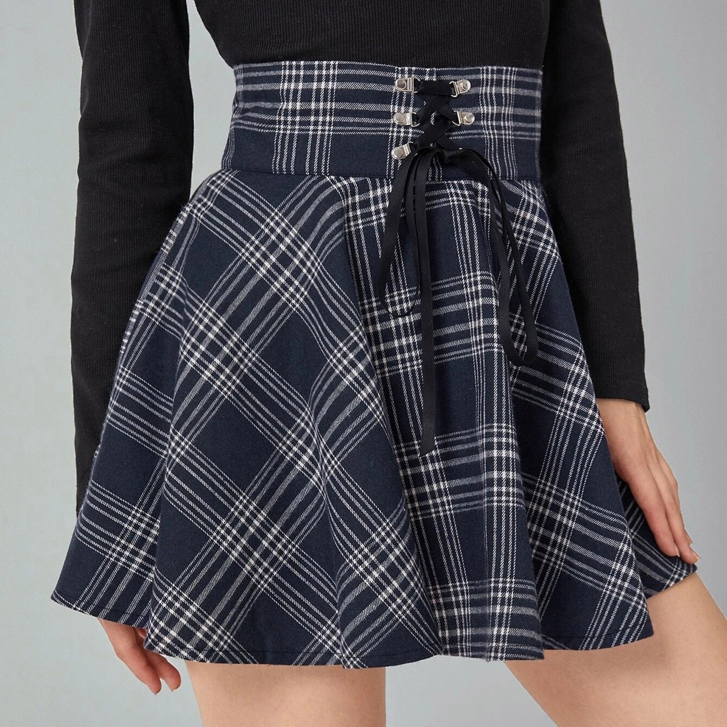 Retro Plaid Slim High Waist A-Line Skirt for Women | Stylish Short Skirt - Multiple Colors