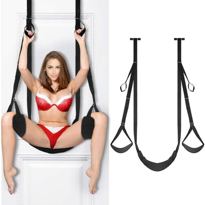 Couple's Leg Split Swing Restraint with Cushion - Black Rocking Supplies