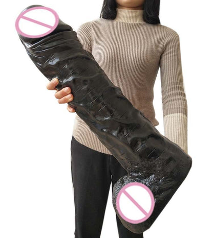Huge Long Realistic Dildo - 5-Inch Giant Massive Silicone Toy, Black and Skin Tone