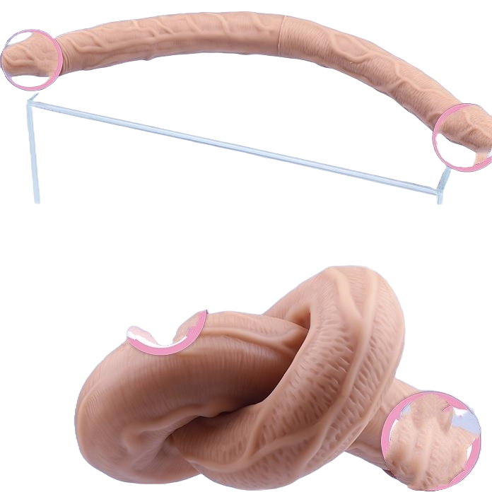 Liquid Silicone Double-Headed Dragon Toy - Multiple Sizes and Flesh Color Options