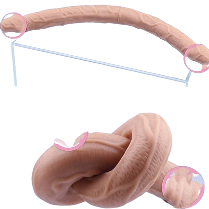 Liquid Silicone Double-Headed Dragon Toy - Multiple Sizes and Flesh Color Options